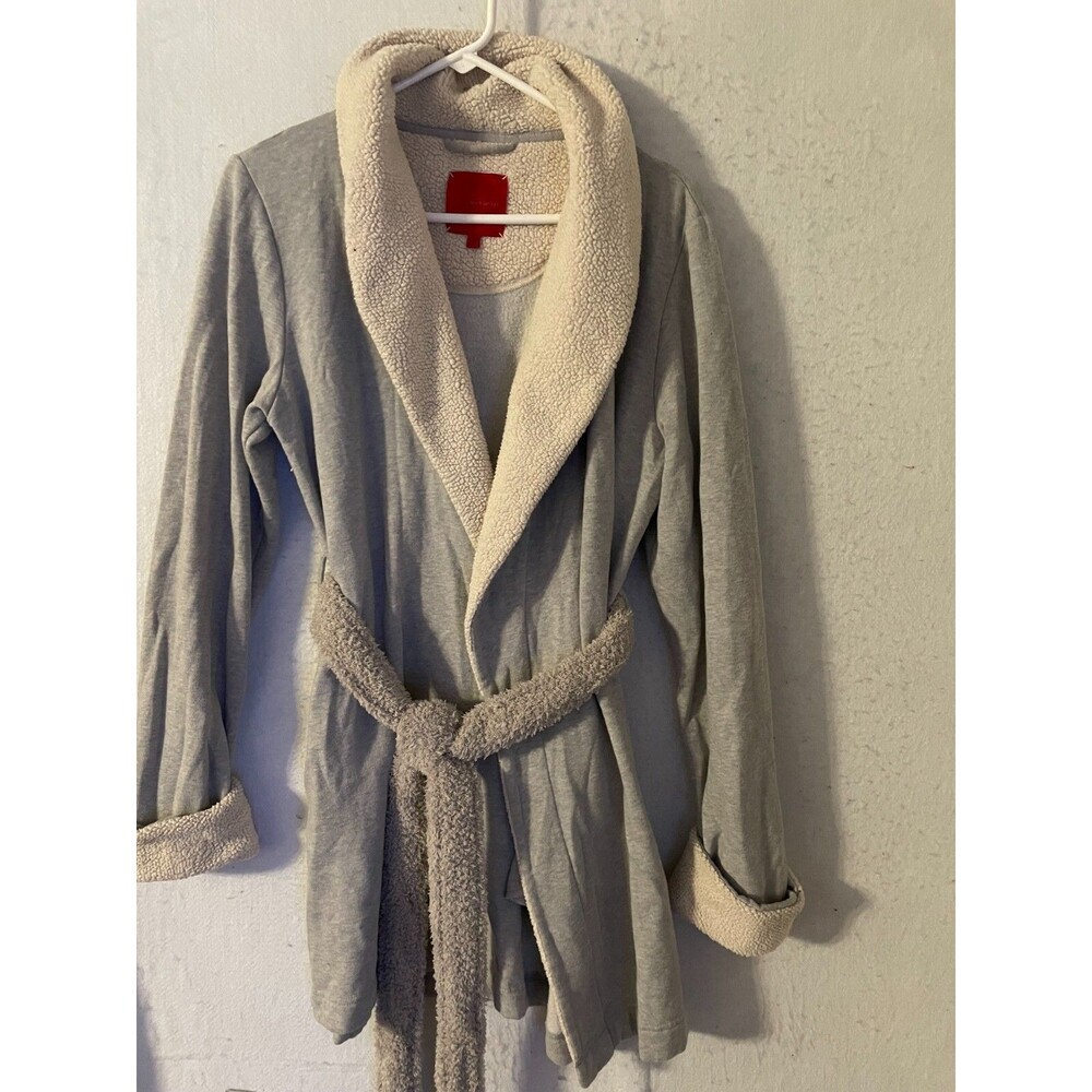 Victoria Secret Bath Robe Fleece Knit M women's Cozy Great Sherpa short